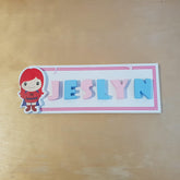 C&F Wooden Pink Border Rectangle Name Plate - Kids Haven